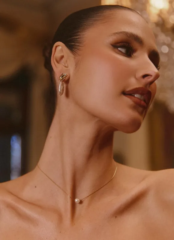 Heartstrings Pearl Necklace - Ivory sold by Peppermayo