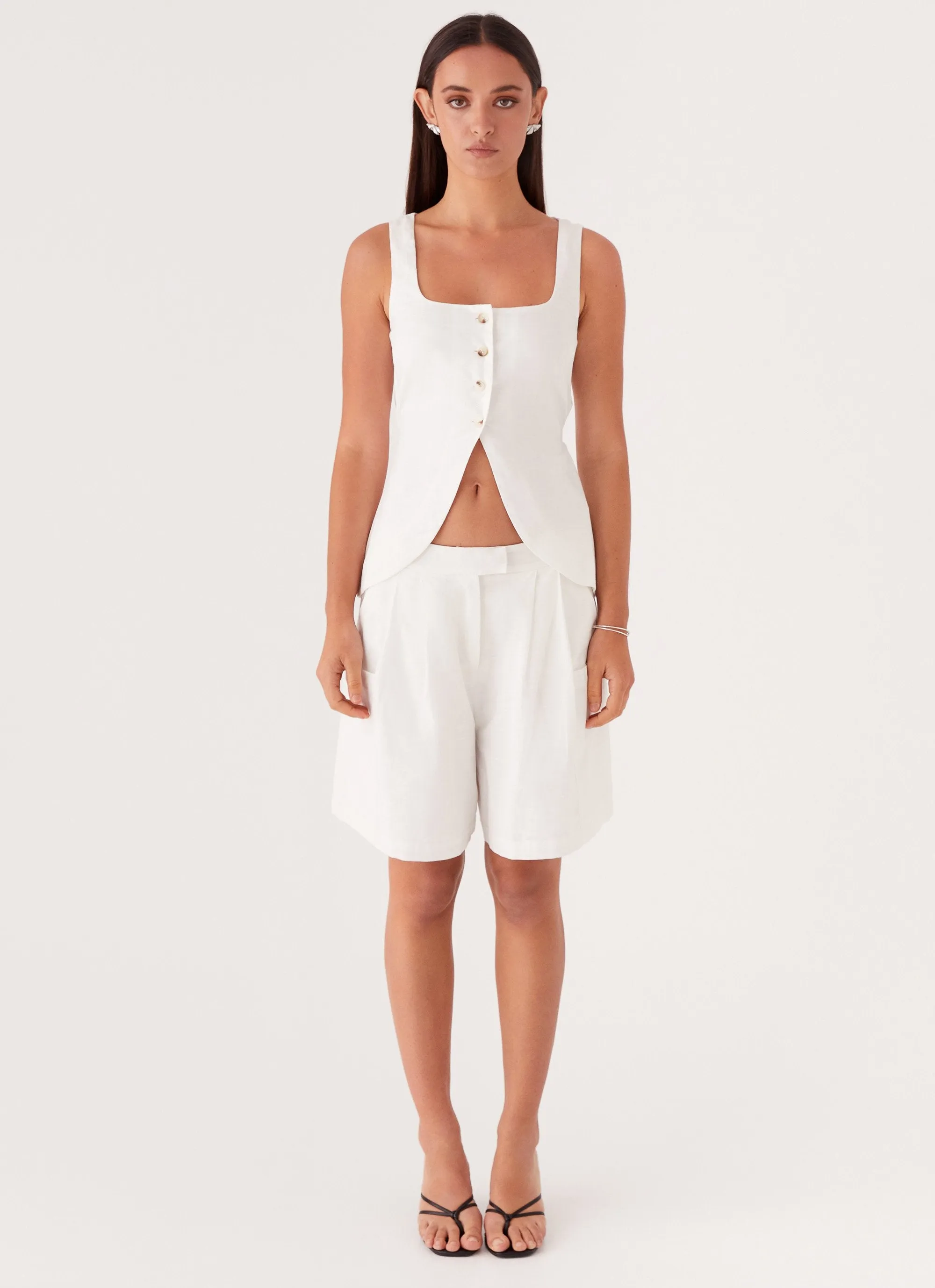 Mayzie Linen Vest - White sold by Peppermayo product image thumbnail 3