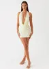 Elysia Chiffon Mini Dress - Lemon sold by Peppermayo