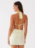 Elysia Chiffon Mini Dress - Lemon sold by Peppermayo