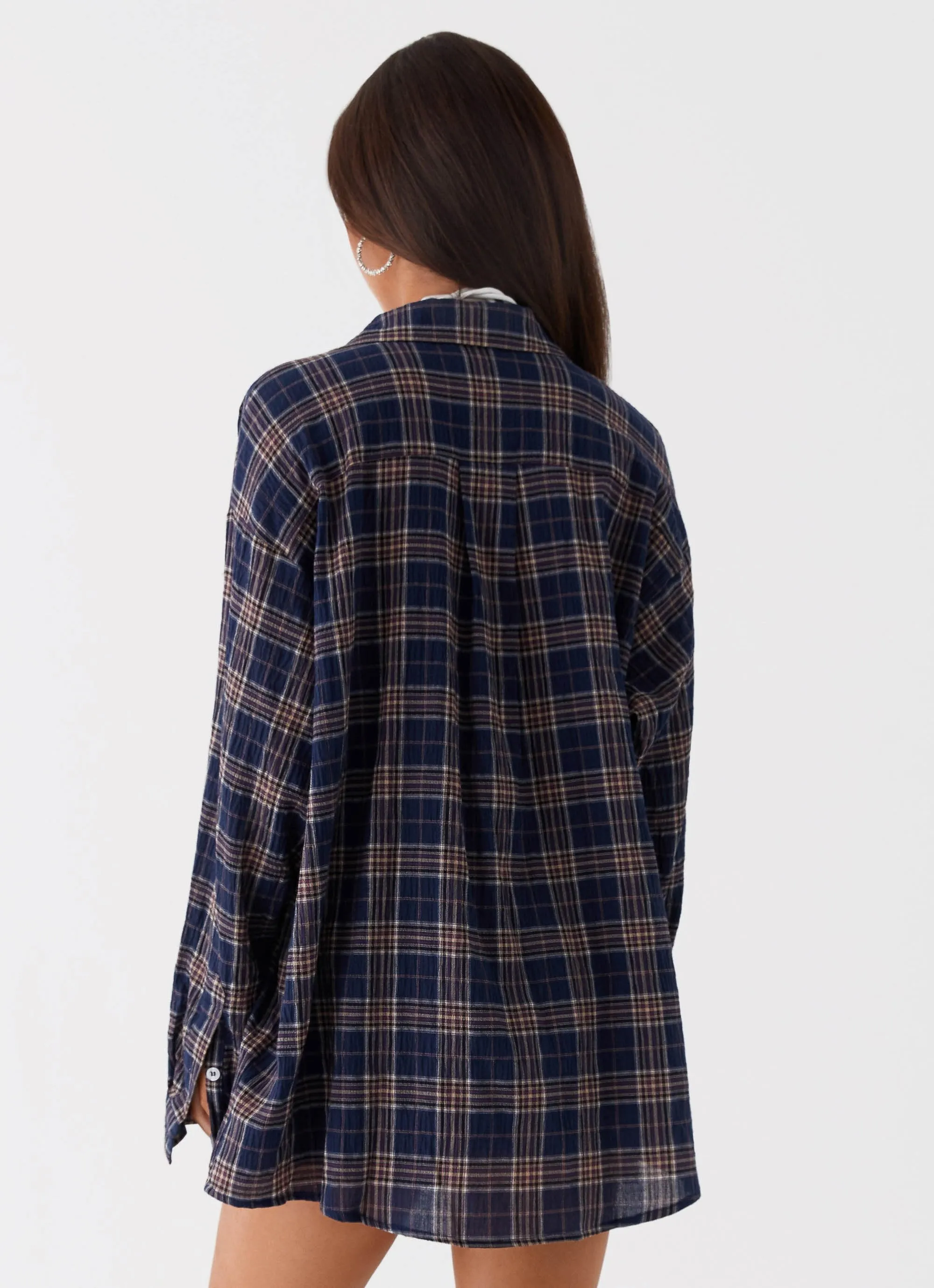 Harley Oversized Shirt - Navy Check sold by Peppermayo product image thumbnail 4