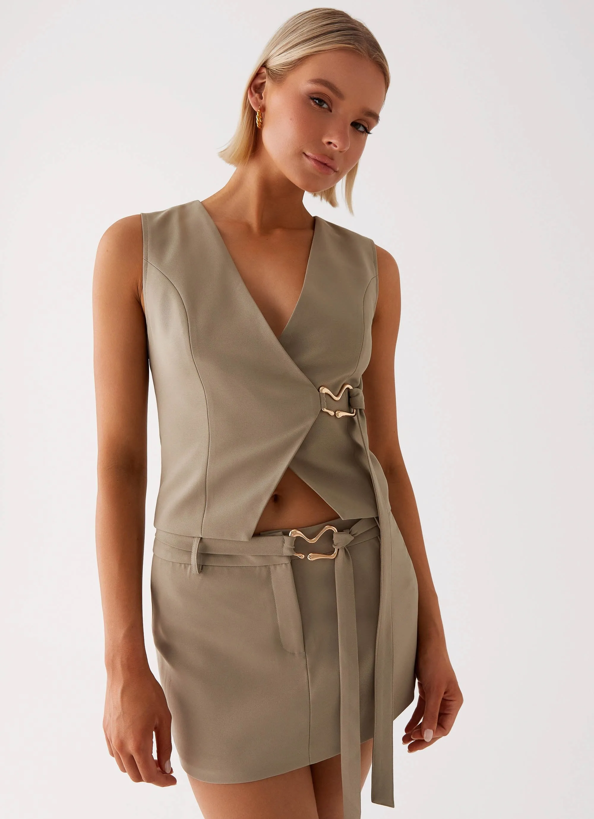 Mira Vest Top - Khaki sold by Peppermayo product image thumbnail 4