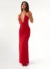 Whisked Away Halterneck Maxi Dress - Red sold by Peppermayo