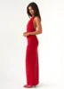 Whisked Away Halterneck Maxi Dress - Red sold by Peppermayo