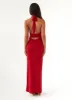 Whisked Away Halterneck Maxi Dress - Red sold by Peppermayo