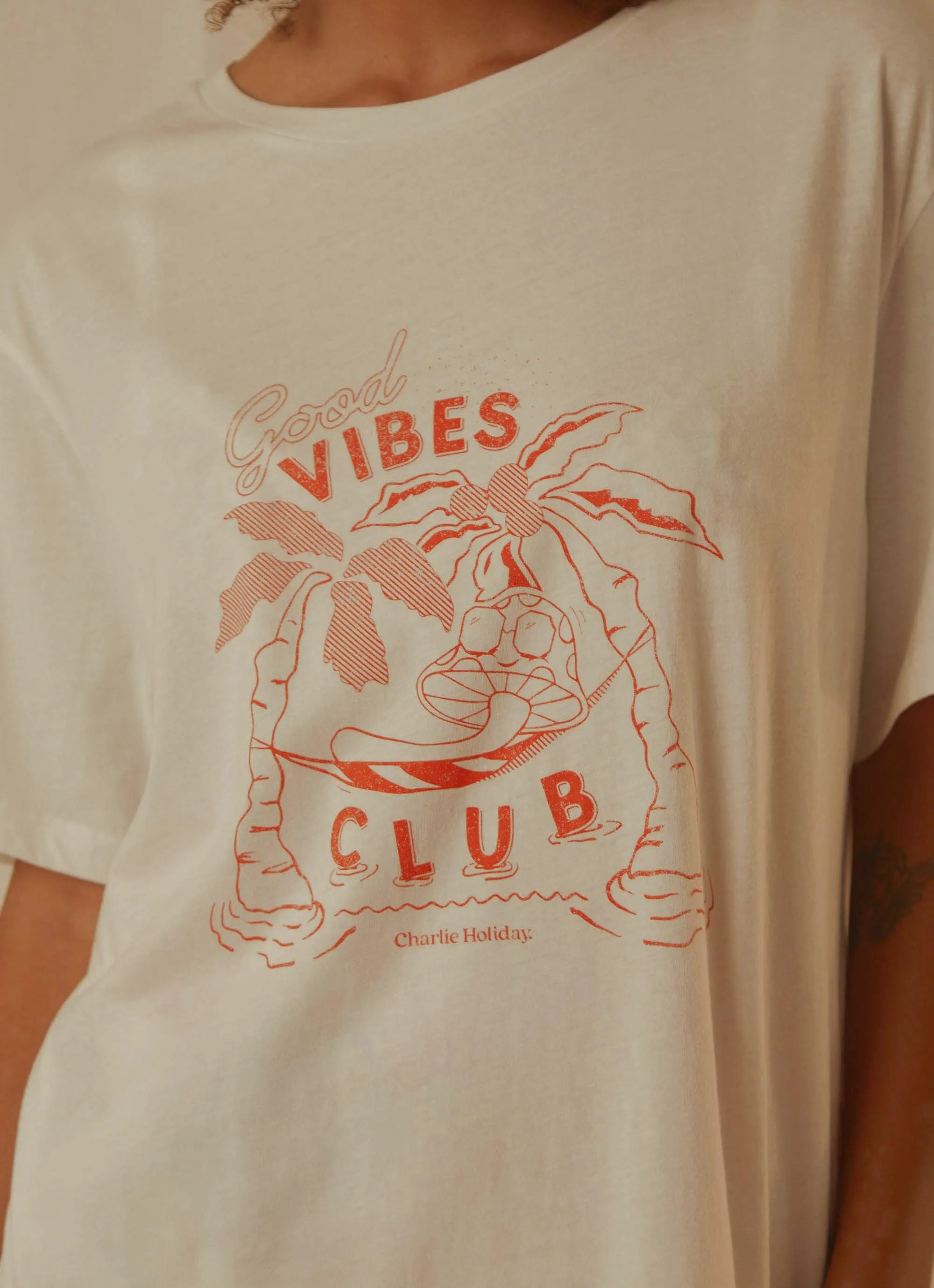 Good Vibes Club Boyfriend Tee - White sold by Peppermayo product image thumbnail 5