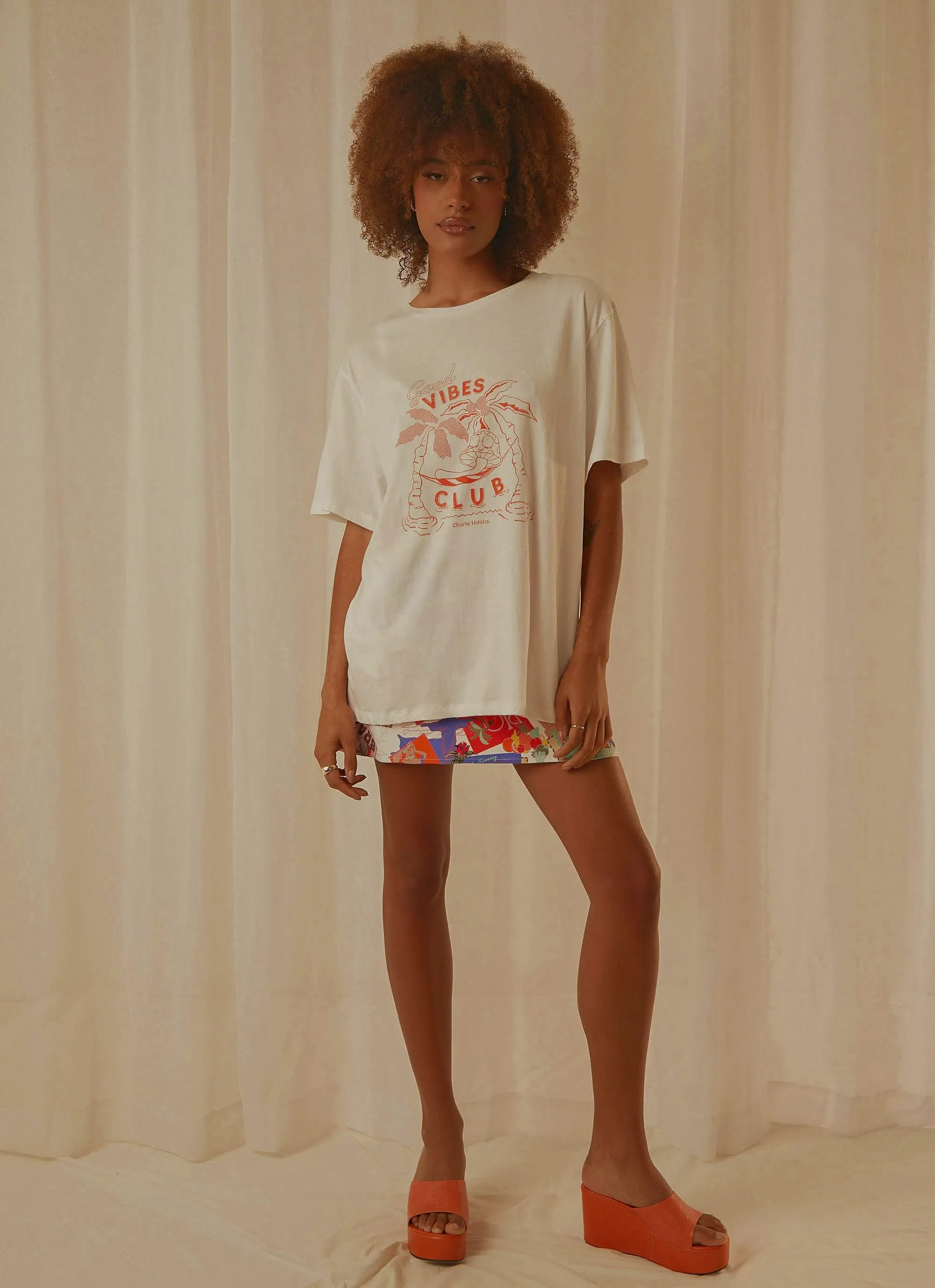 Good Vibes Club Boyfriend Tee - White sold by Peppermayo product image thumbnail 2