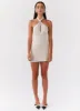 Sabine Linen Mini Dress - Oatmeal sold by Peppermayo