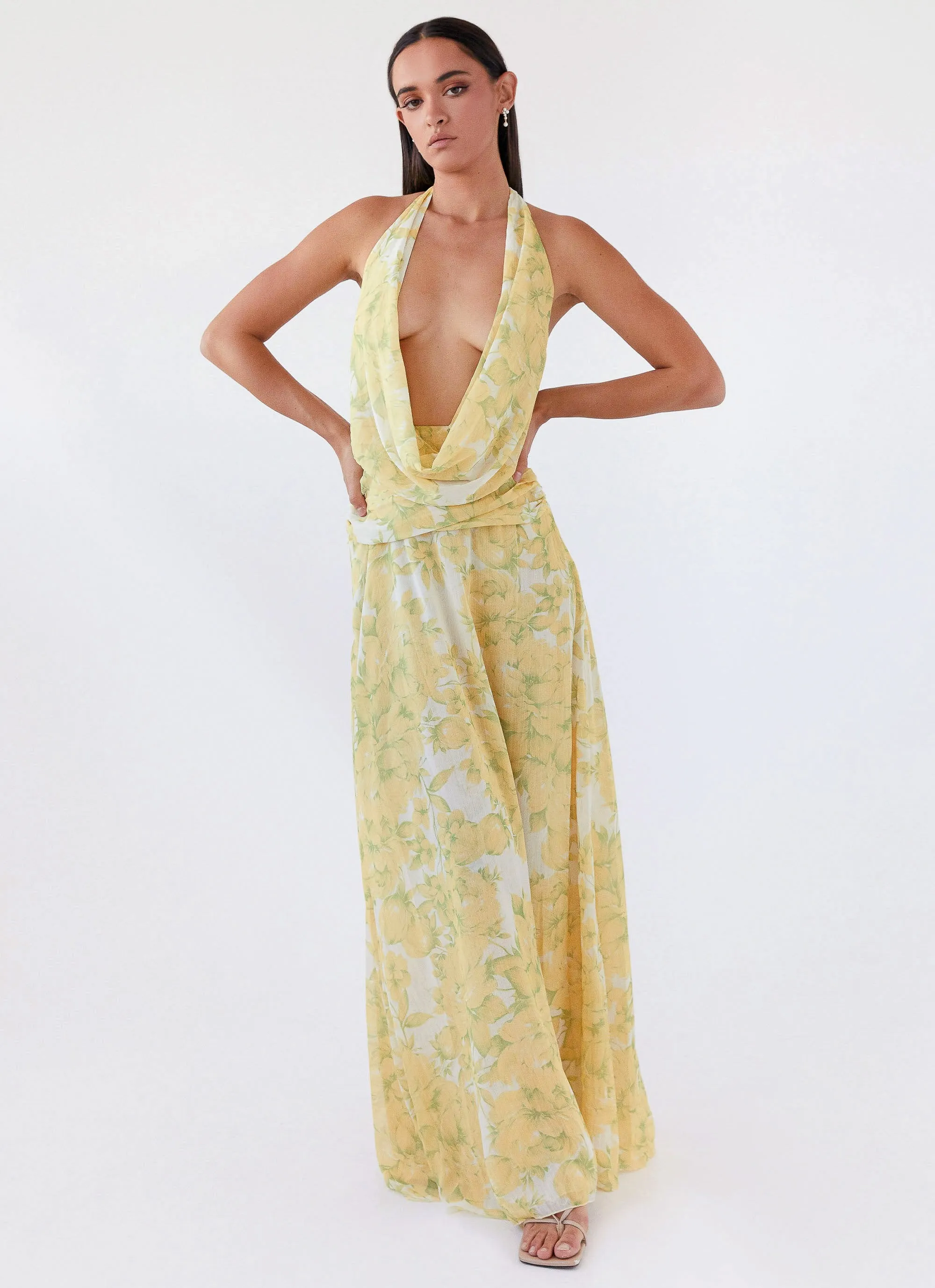 Elysia Chiffon Maxi Dress - Daffodil sold by Peppermayo product image thumbnail 5