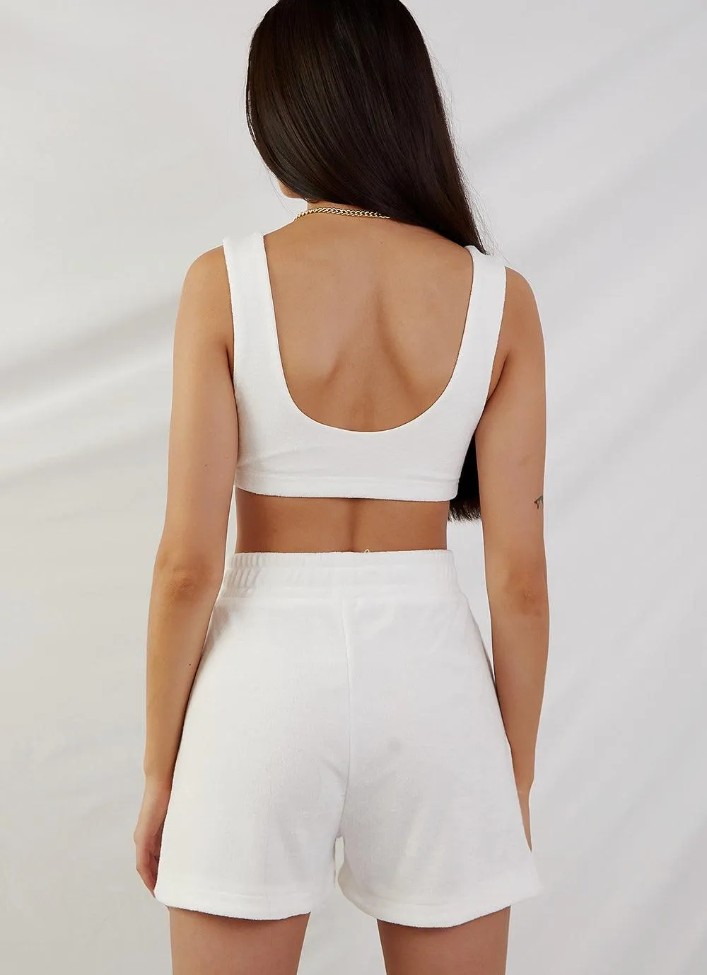 Cote Dazur Terry Crop - White sold by Peppermayo product image thumbnail 5