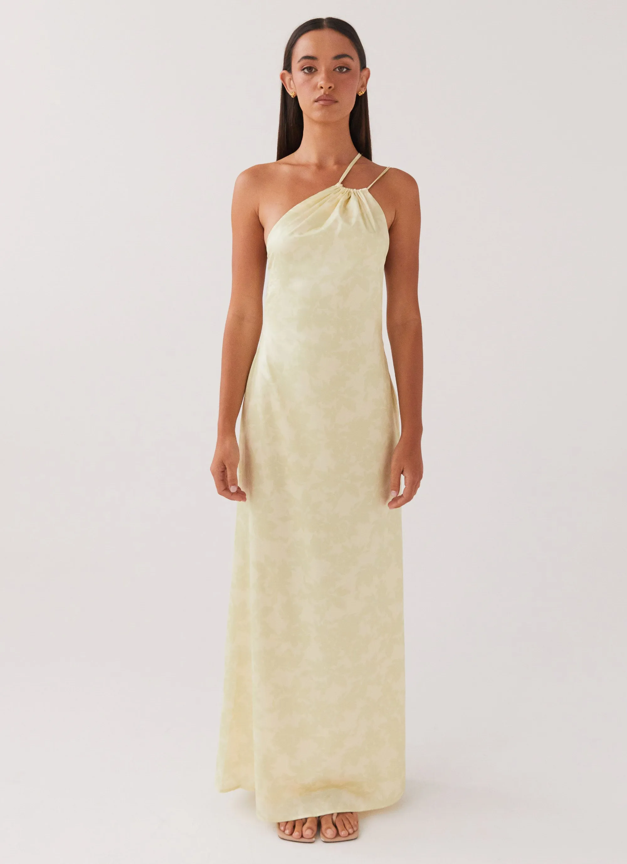 Liliana One Shoulder Maxi Dress - Yellow Floral sold by Peppermayo product image thumbnail 3