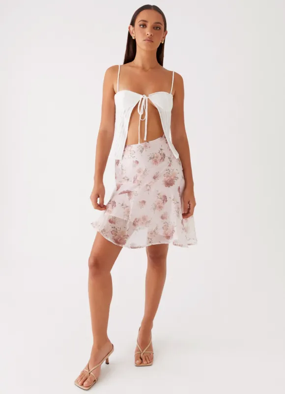 Dewdrop Petal Midi Skirt - Lily White | Parallel