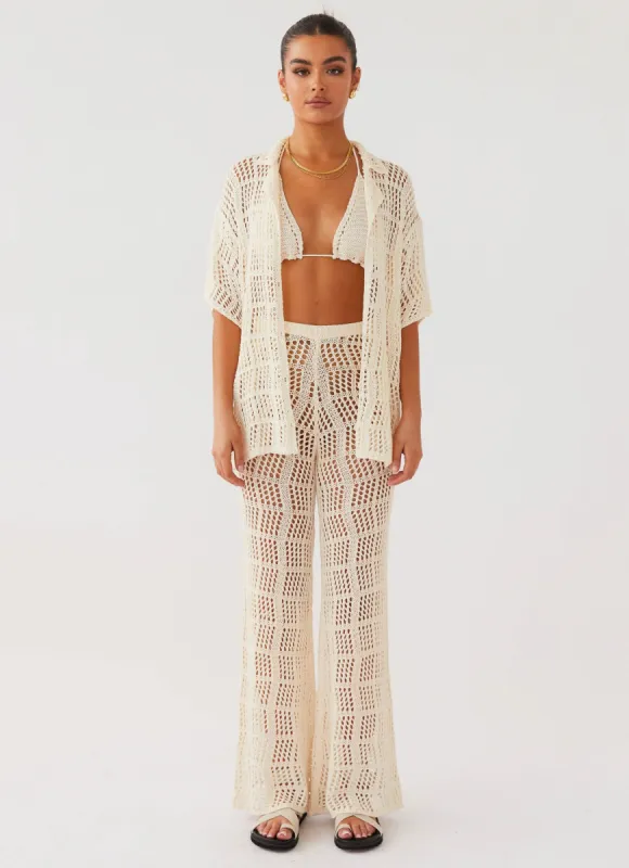 Cabo Paradise Crochet Shirt - Natural made by Peppermayo