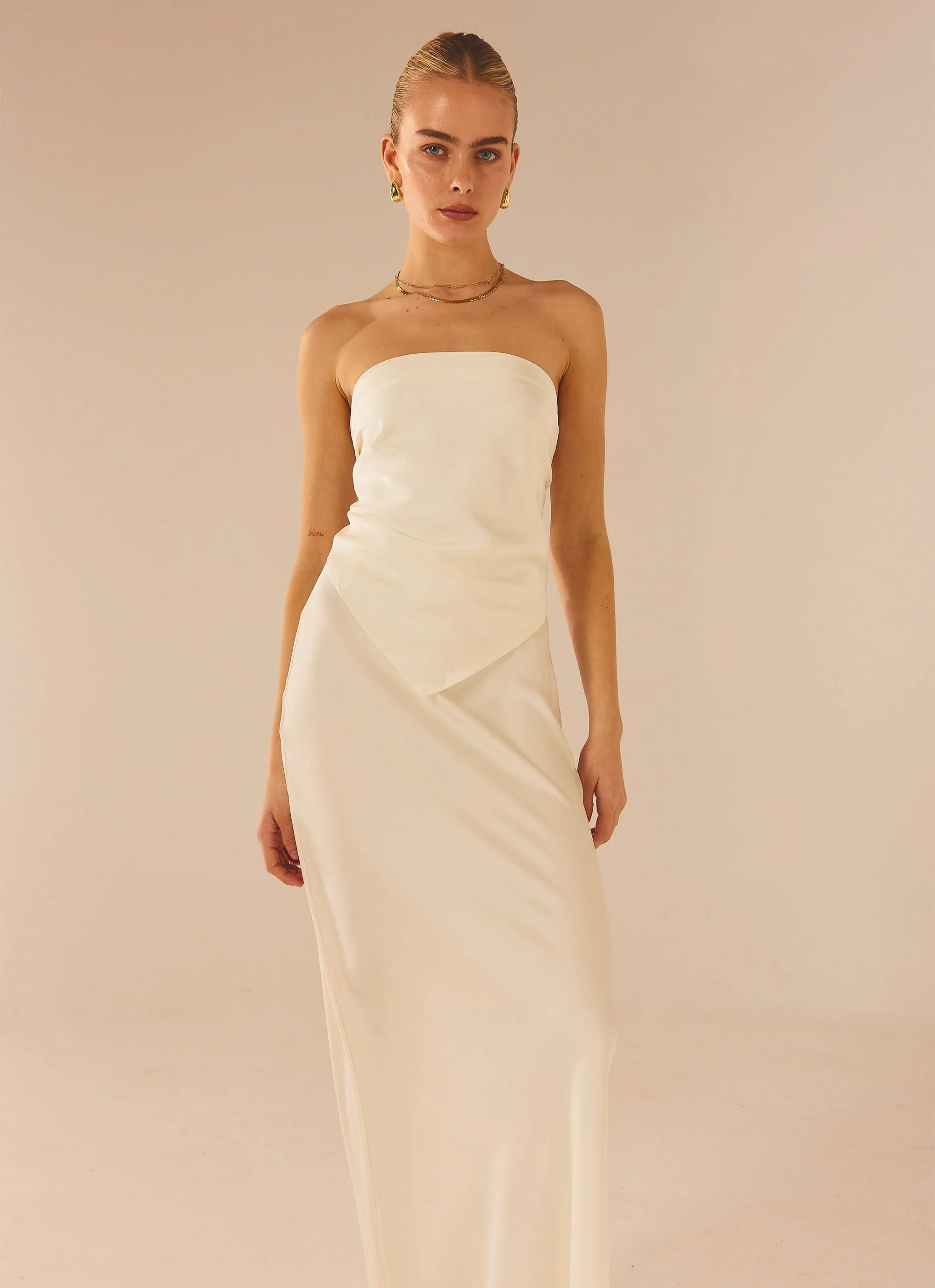 Aria Satin Maxi Skirt - Pearl sold by Peppermayo product image thumbnail 5