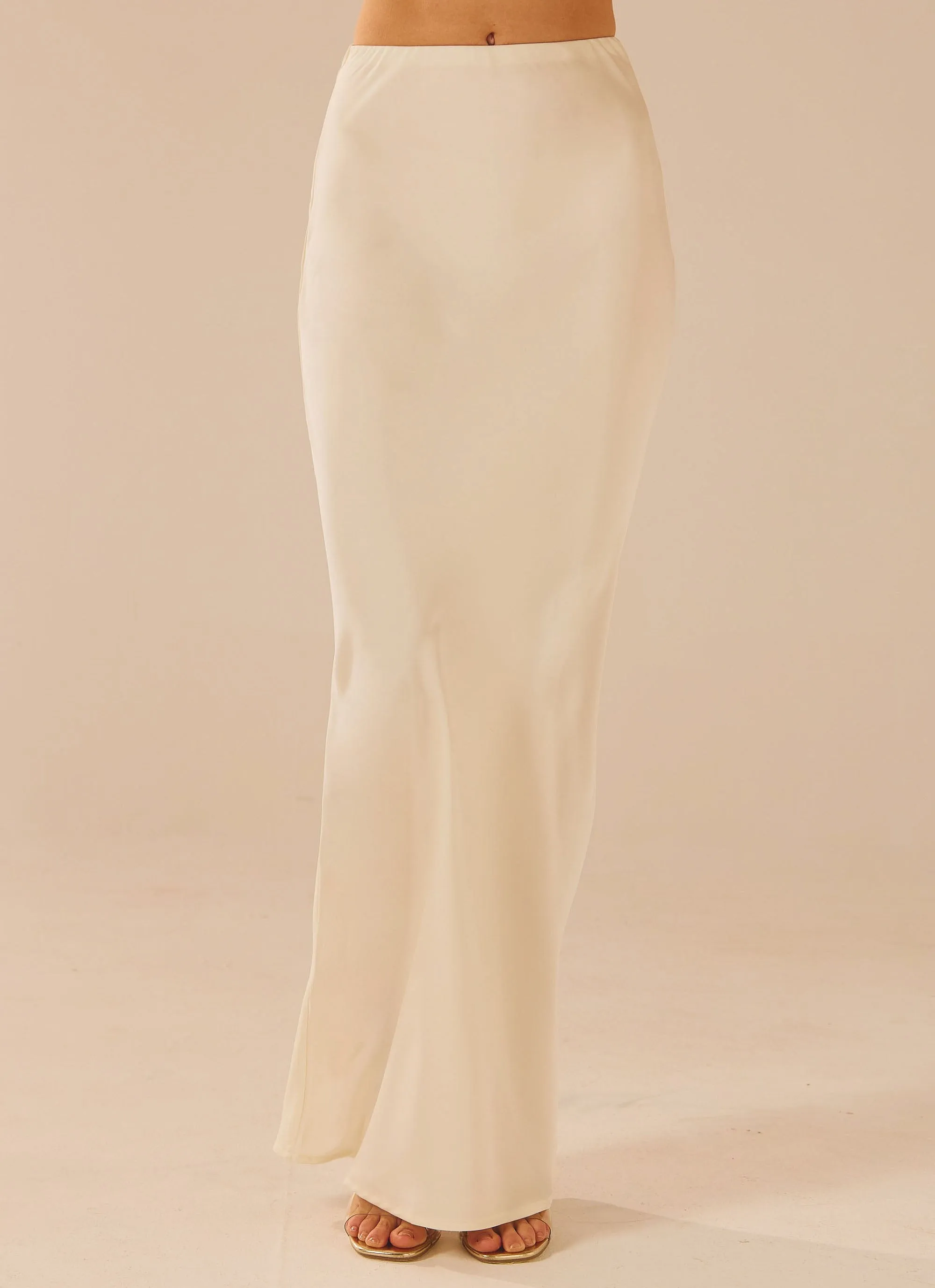 Aria Satin Maxi Skirt - Pearl sold by Peppermayo product image thumbnail 2