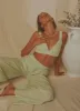 Cici Linen Crop Top - Sage sold by Peppermayo