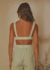 Cici Linen Crop Top - Sage sold by Peppermayo