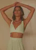 Cici Linen Crop Top - Sage sold by Peppermayo