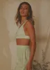 Cici Linen Crop Top - Sage sold by Peppermayo