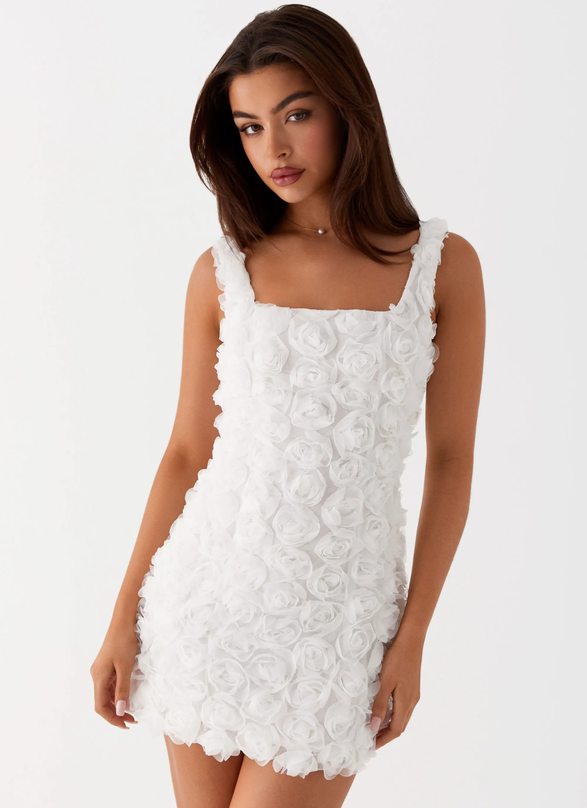 Valentina Mini Dress - White sold by Peppermayo
