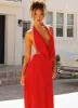 Elysia Lace Maxi Dress - Red sold by Peppermayo