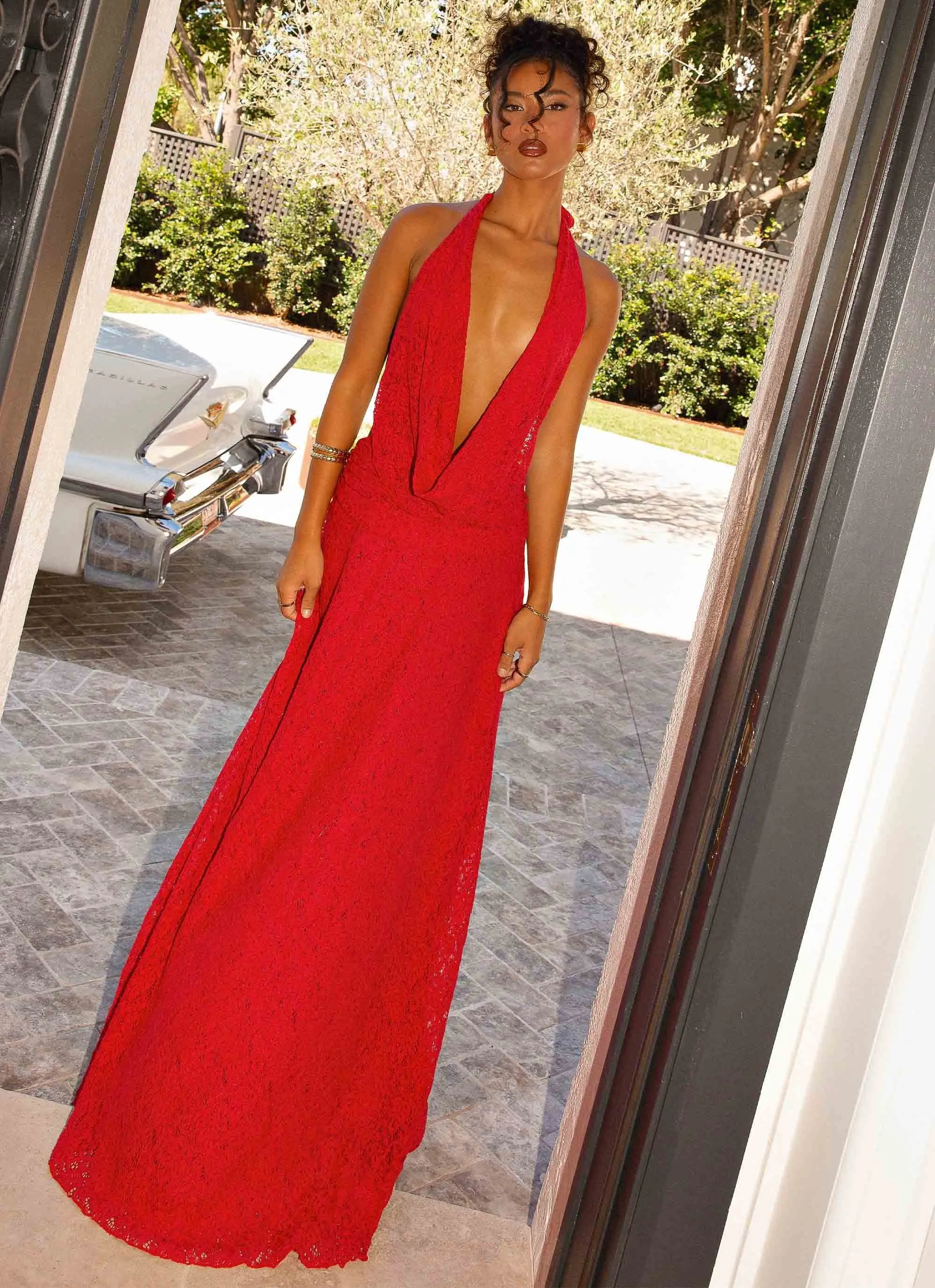 Elysia Lace Maxi Dress - Red sold by Peppermayo product image thumbnail 2