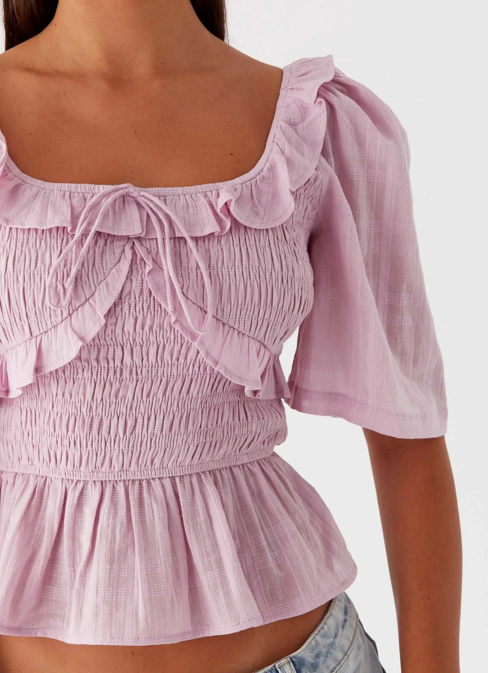 Hidden Gem Shirring Top - Purple sold by Peppermayo product image thumbnail 5