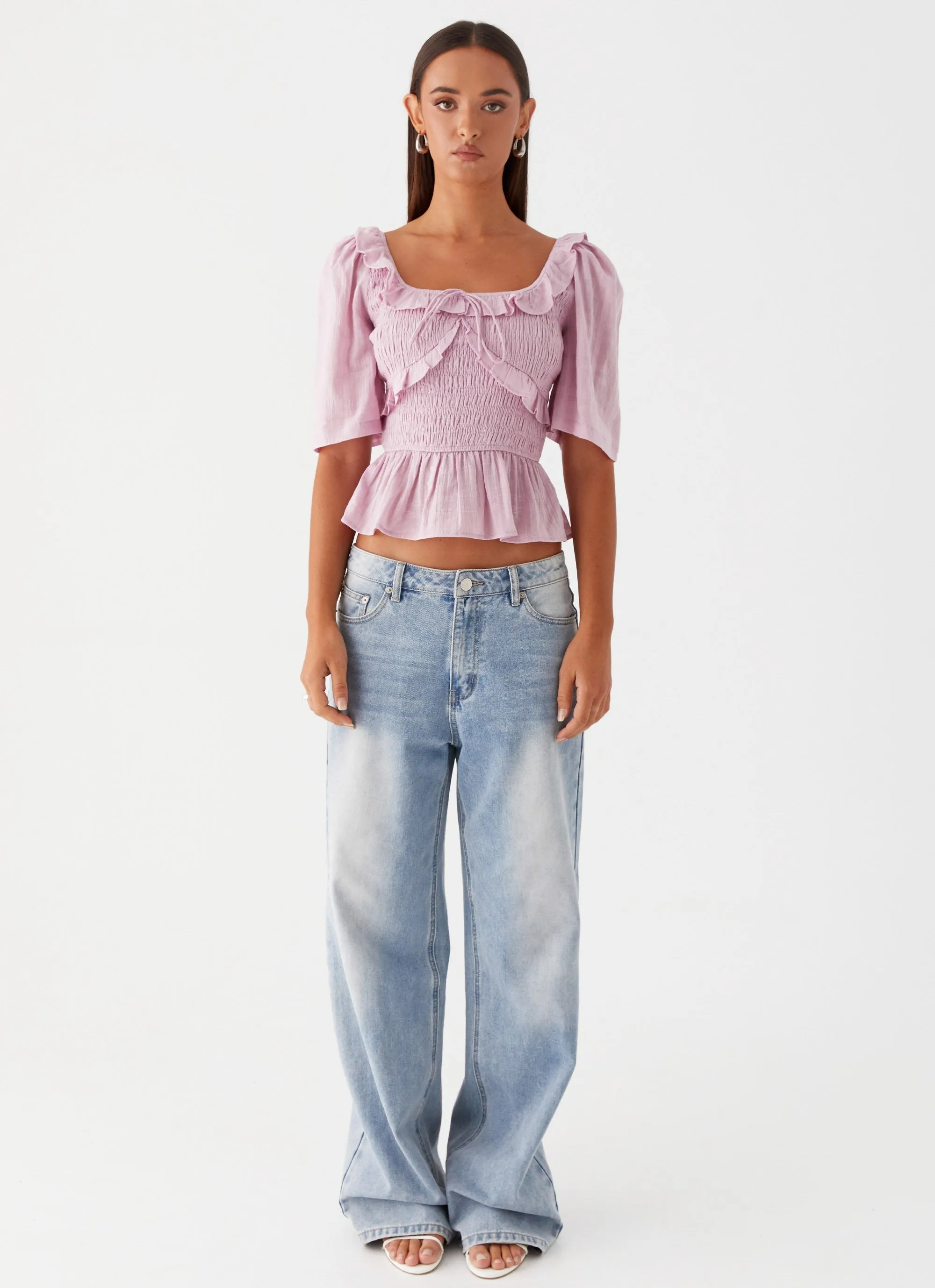 Hidden Gem Shirring Top - Purple sold by Peppermayo product image thumbnail 2