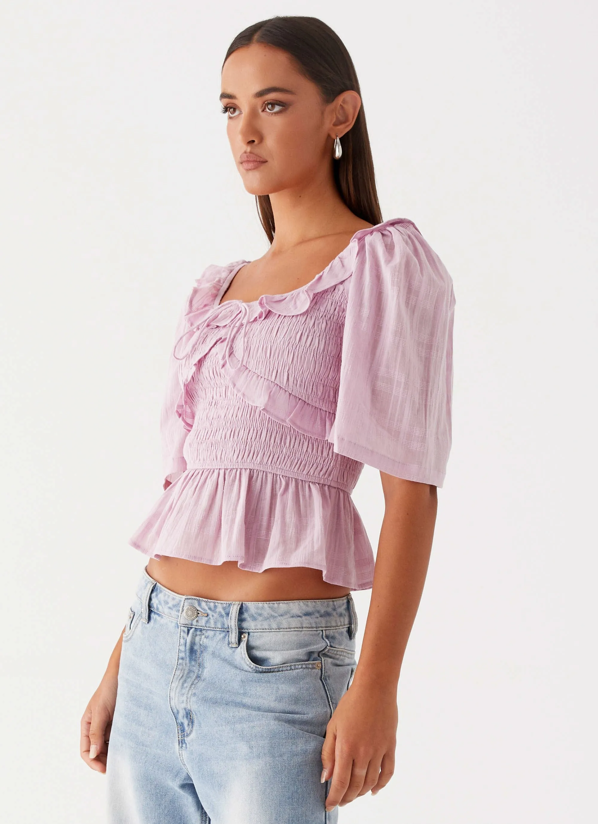 Hidden Gem Shirring Top - Purple sold by Peppermayo product image thumbnail 3