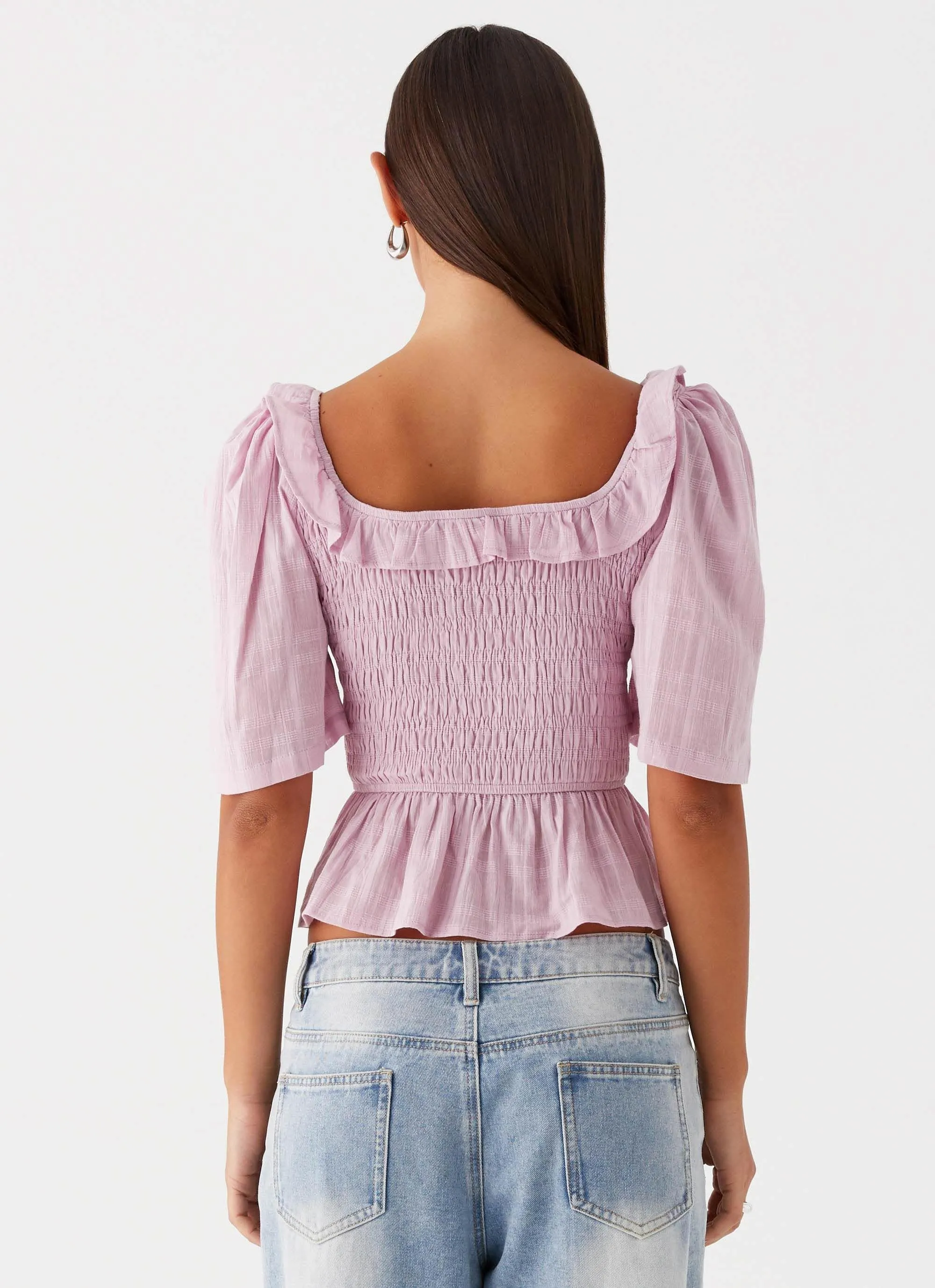 Hidden Gem Shirring Top - Purple sold by Peppermayo product image thumbnail 4