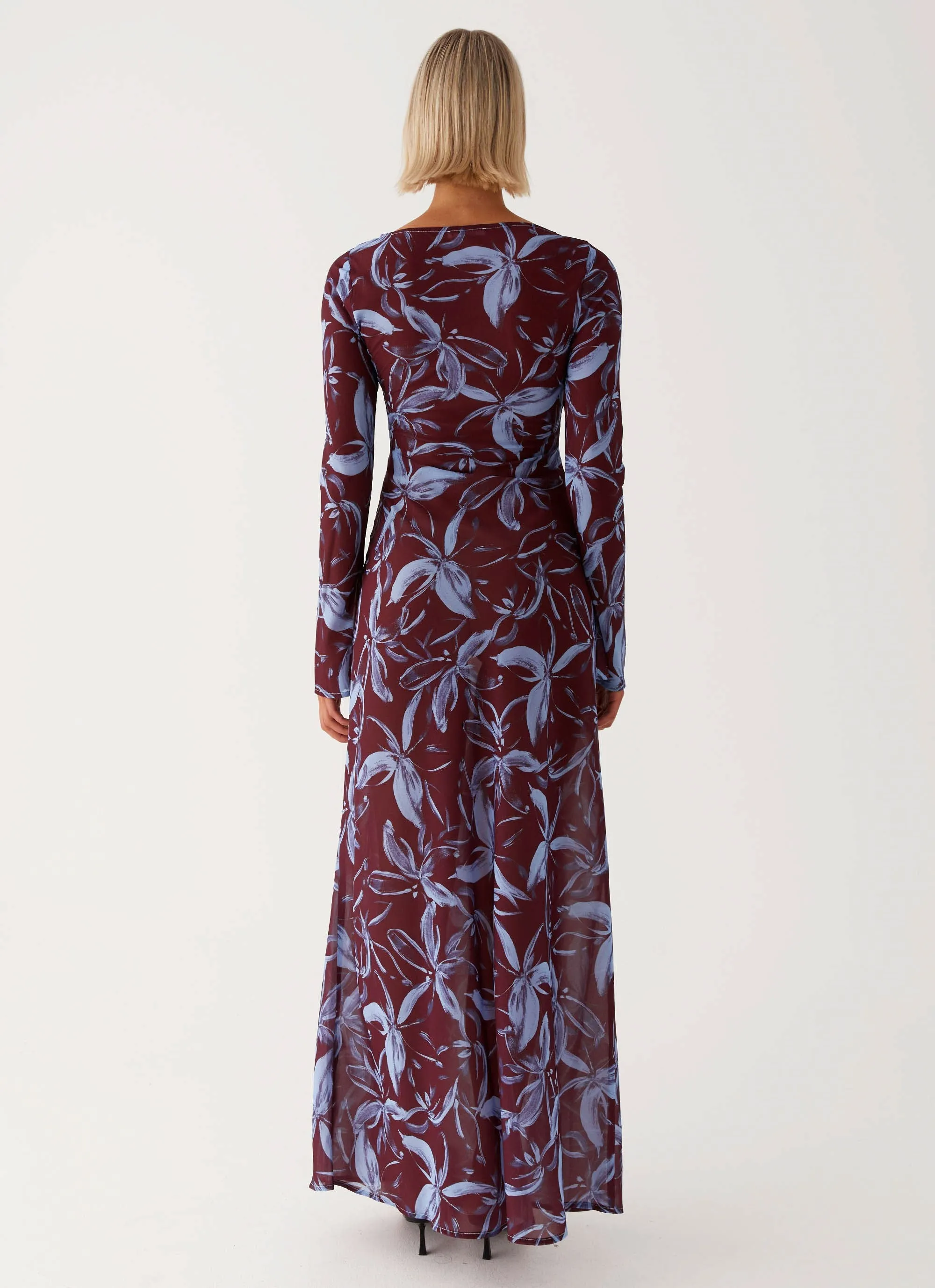 Lorde Maxi Dress - Brown Purple Floral sold by Peppermayo product image thumbnail 5