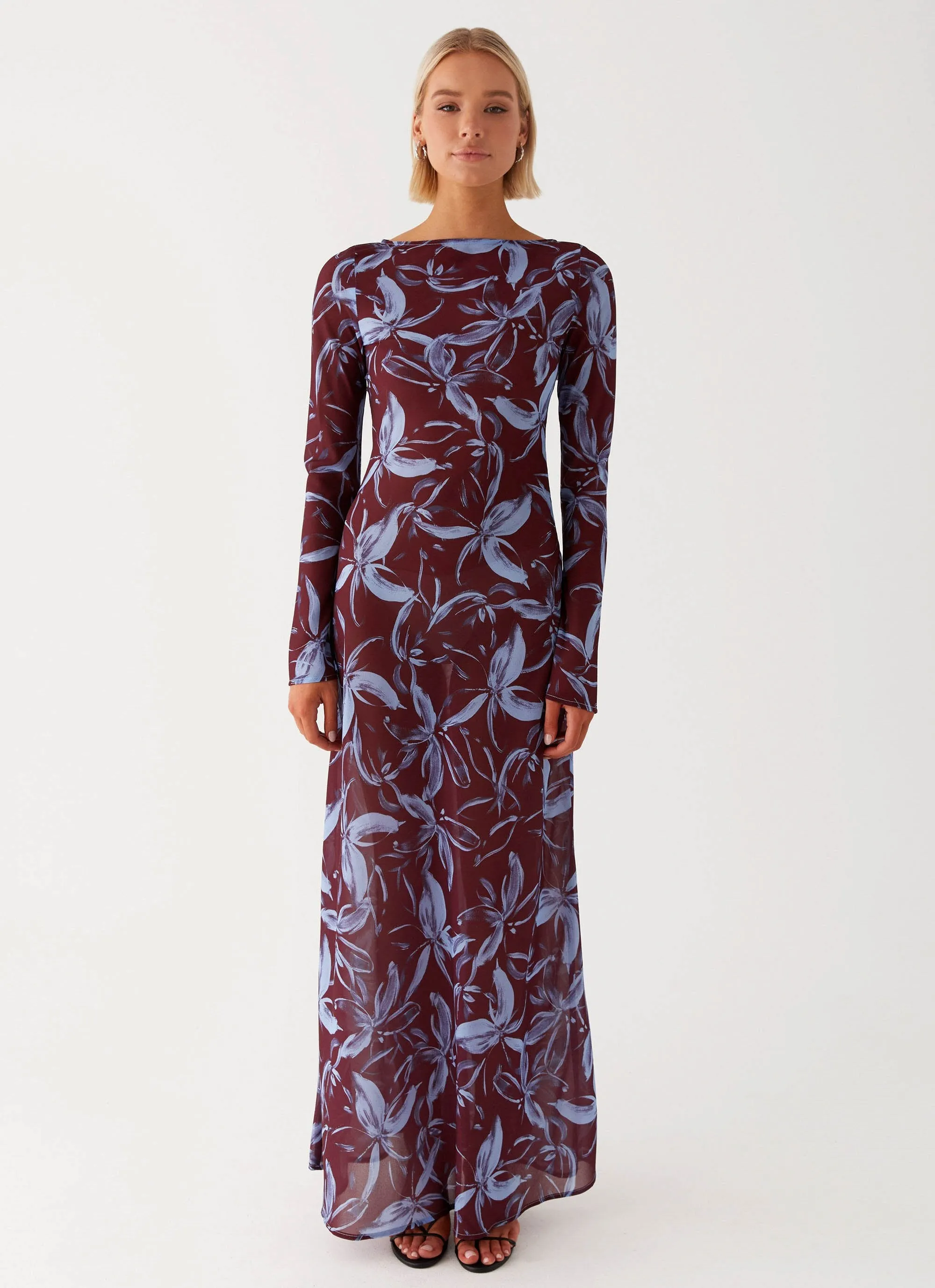 Lorde Maxi Dress - Brown Purple Floral sold by Peppermayo product image thumbnail 3