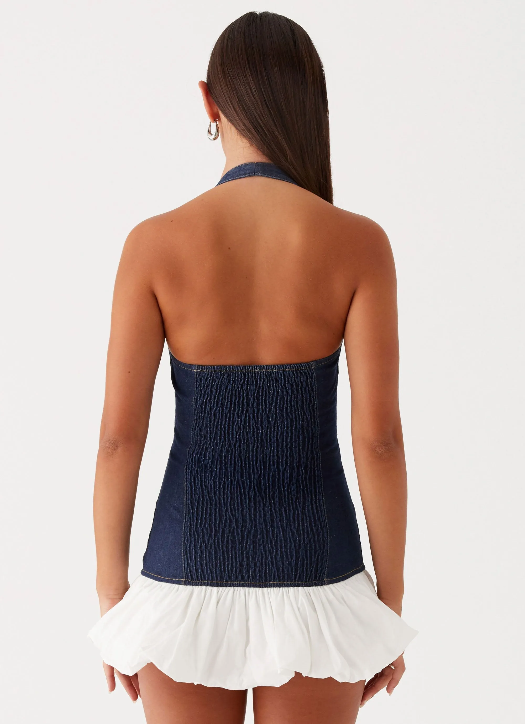 Georgina Denim Mini Dress - Blue sold by Peppermayo product image thumbnail 5