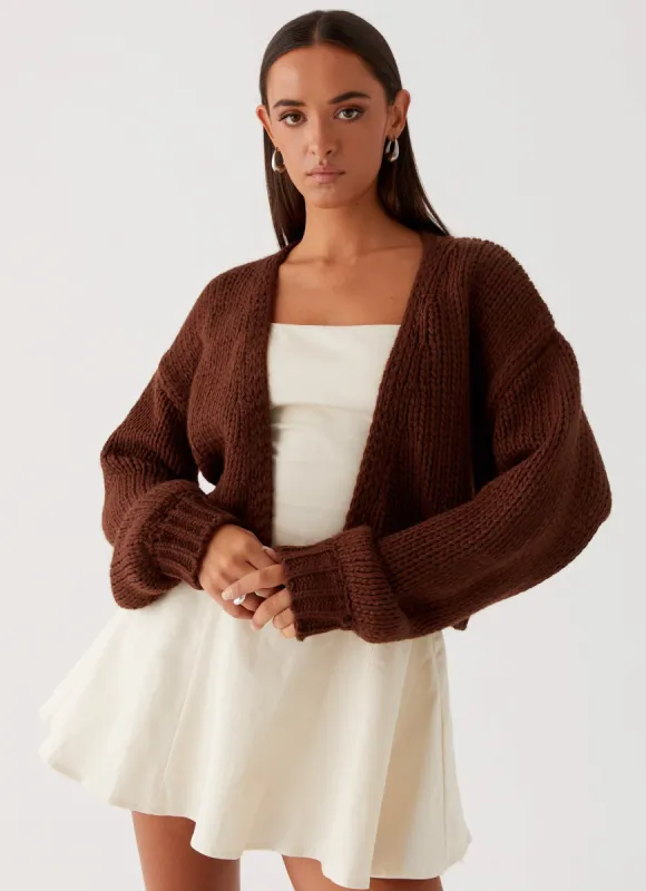 Jasleen Knit Cardigan - Brown sold by Peppermayo