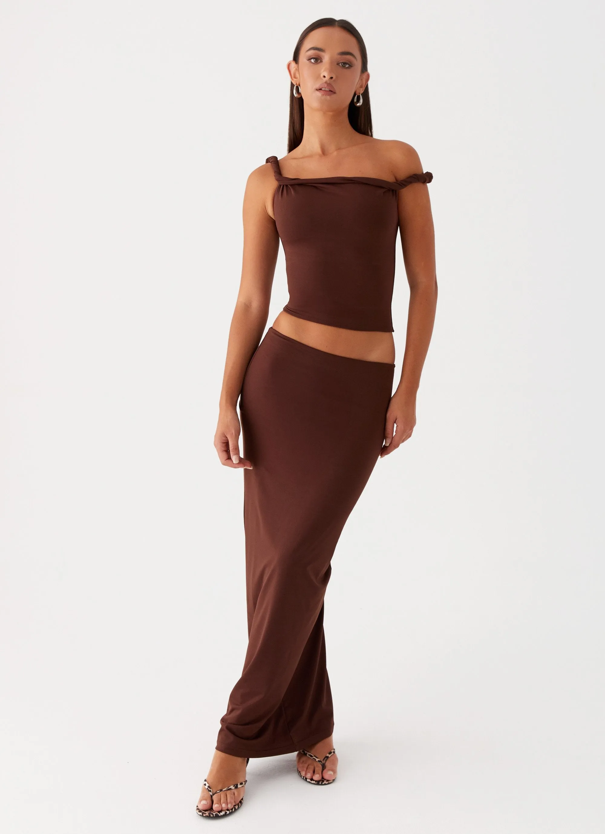 Solace Soul Maxi Skirt - Chocolate sold by Peppermayo product image thumbnail 5