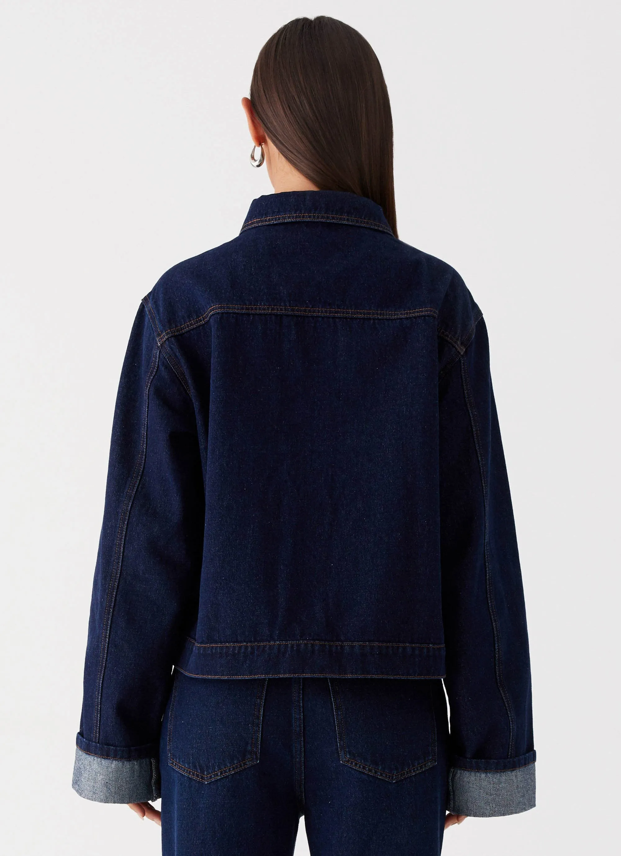 Back Again Oversized Denim Jacket - Blue sold by Peppermayo product image thumbnail 4