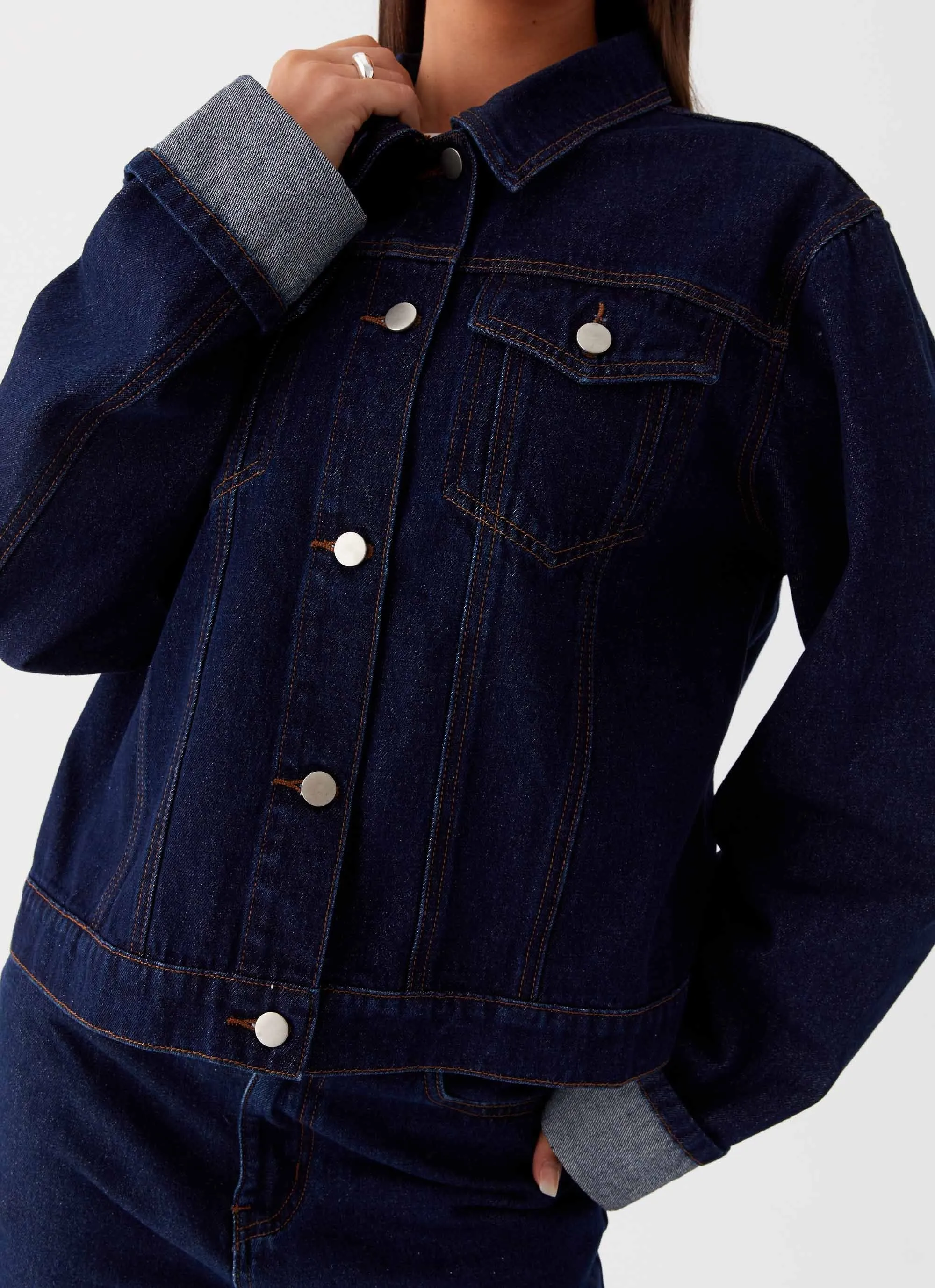 Back Again Oversized Denim Jacket - Blue sold by Peppermayo product image thumbnail 5