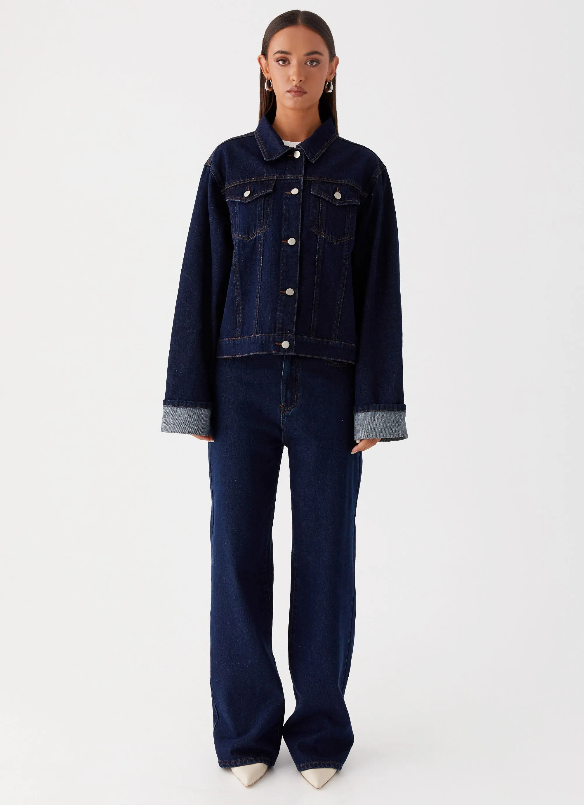 Back Again Oversized Denim Jacket - Blue sold by Peppermayo product image thumbnail 2