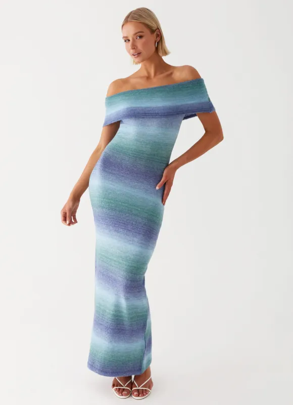 Clarity Knit Maxi Dress - Blue Ombre sold by Peppermayo
