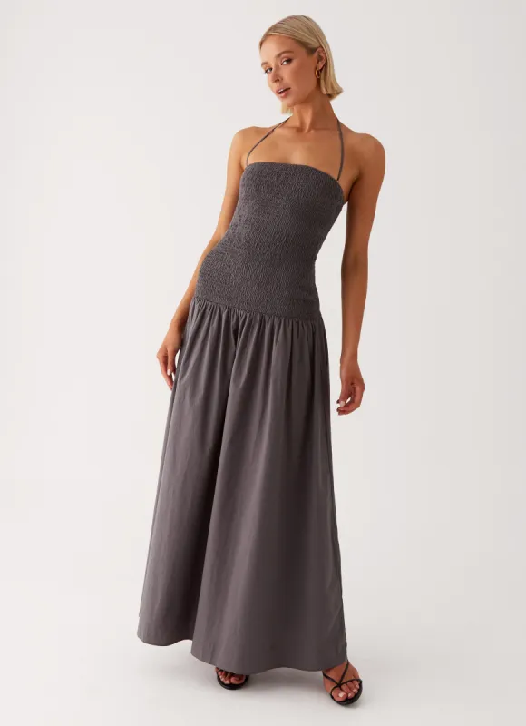 Zahra Maxi Dress - Charcoal sold by Peppermayo