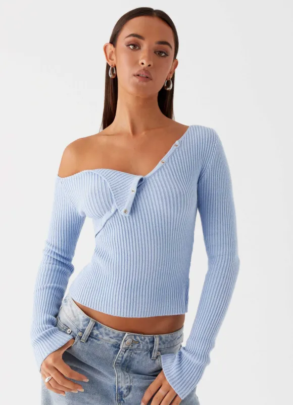 Waverly Knit Top - Sky Blue sold by Peppermayo