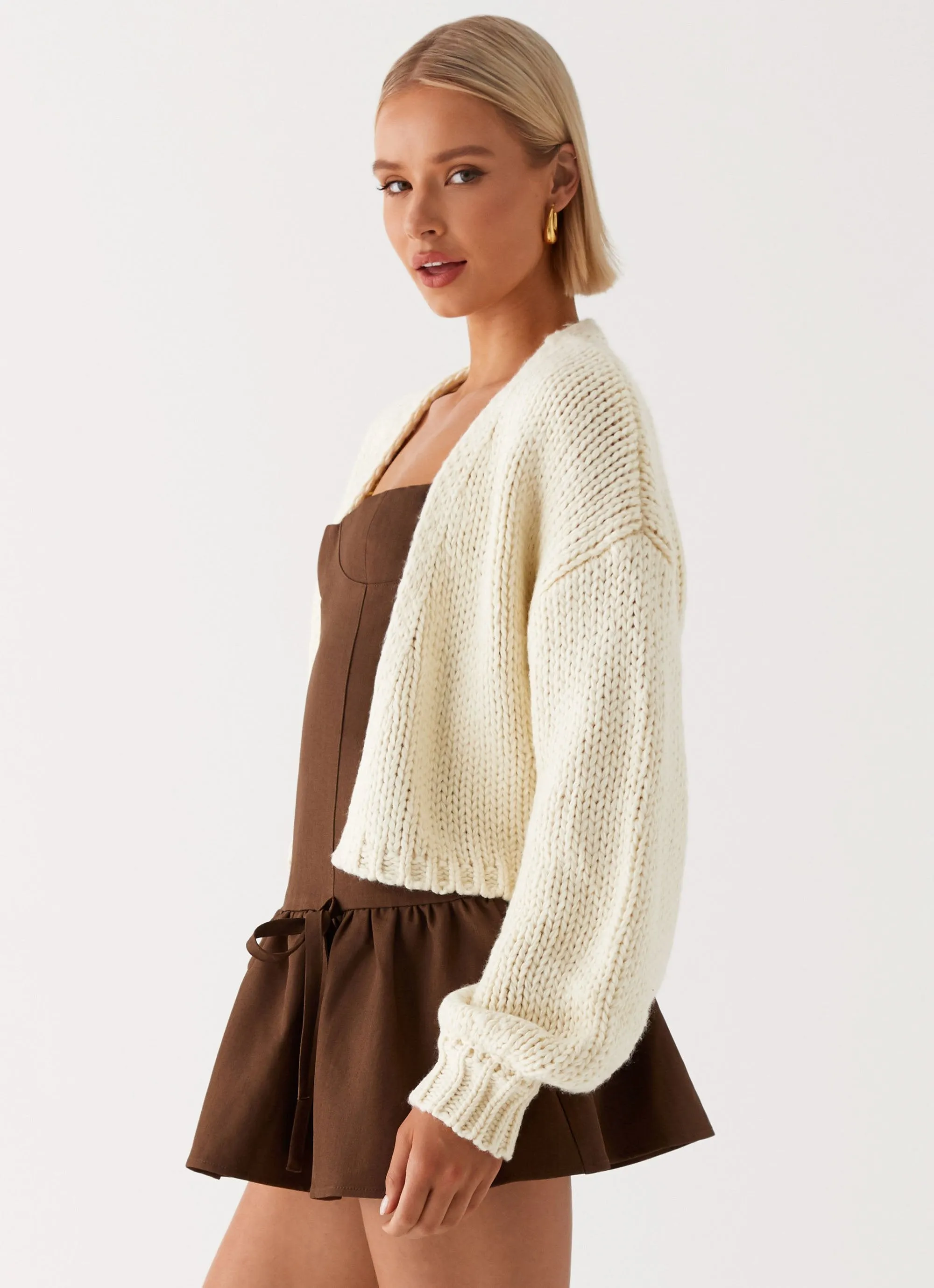 Jasleen Knit Cardigan - Ivory sold by Peppermayo product image thumbnail 3