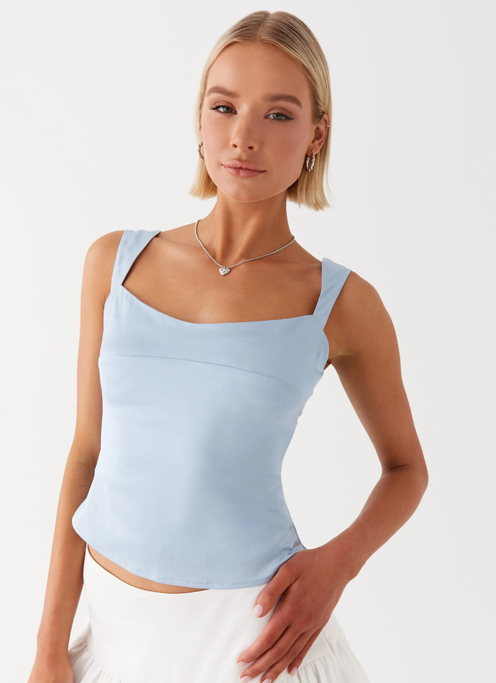 Lylah Satin Top - Blue sold by Peppermayo product image thumbnail 5