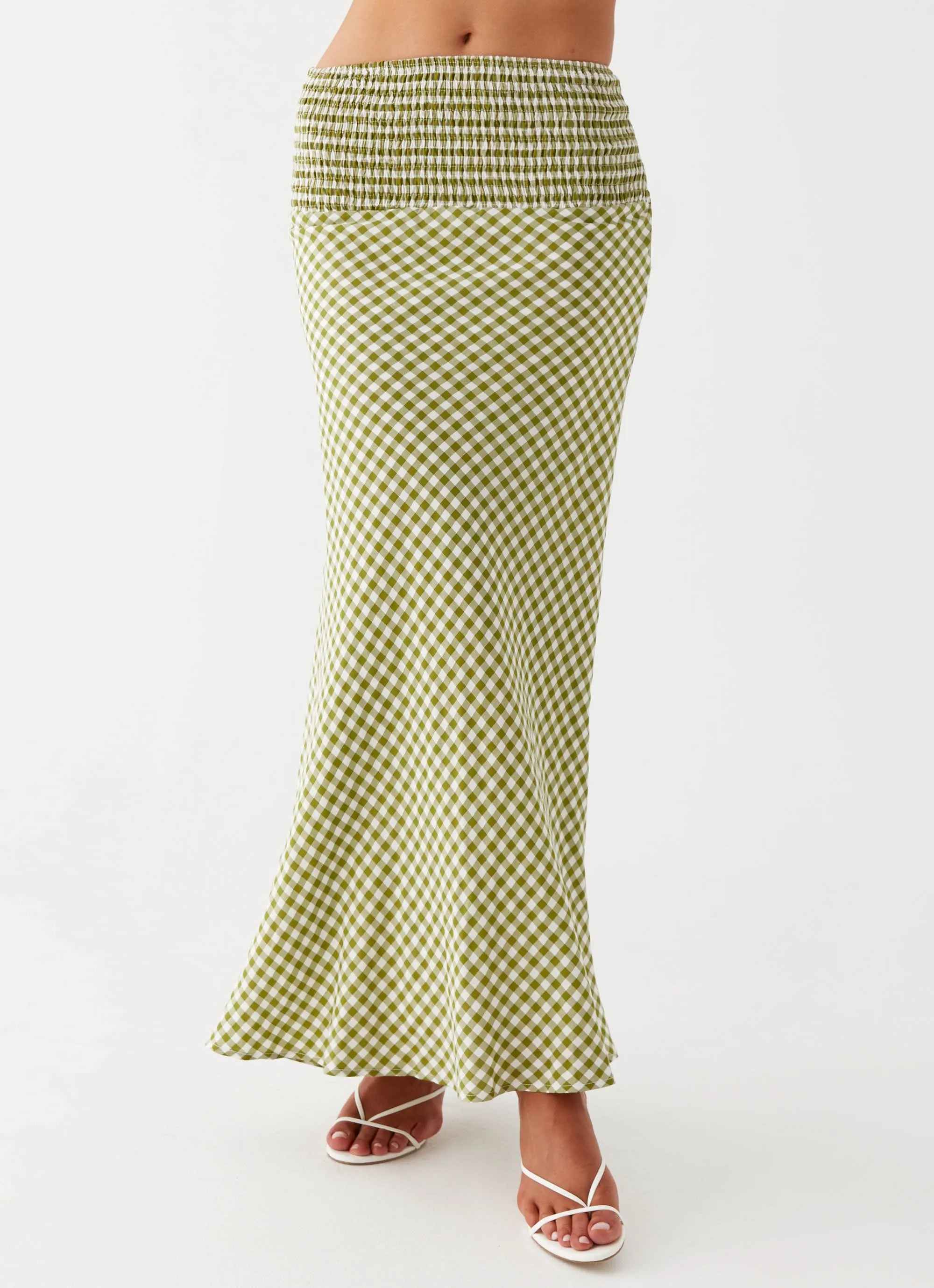 Leilani Maxi Skirt - Khaki Gingham sold by Peppermayo product image thumbnail 5