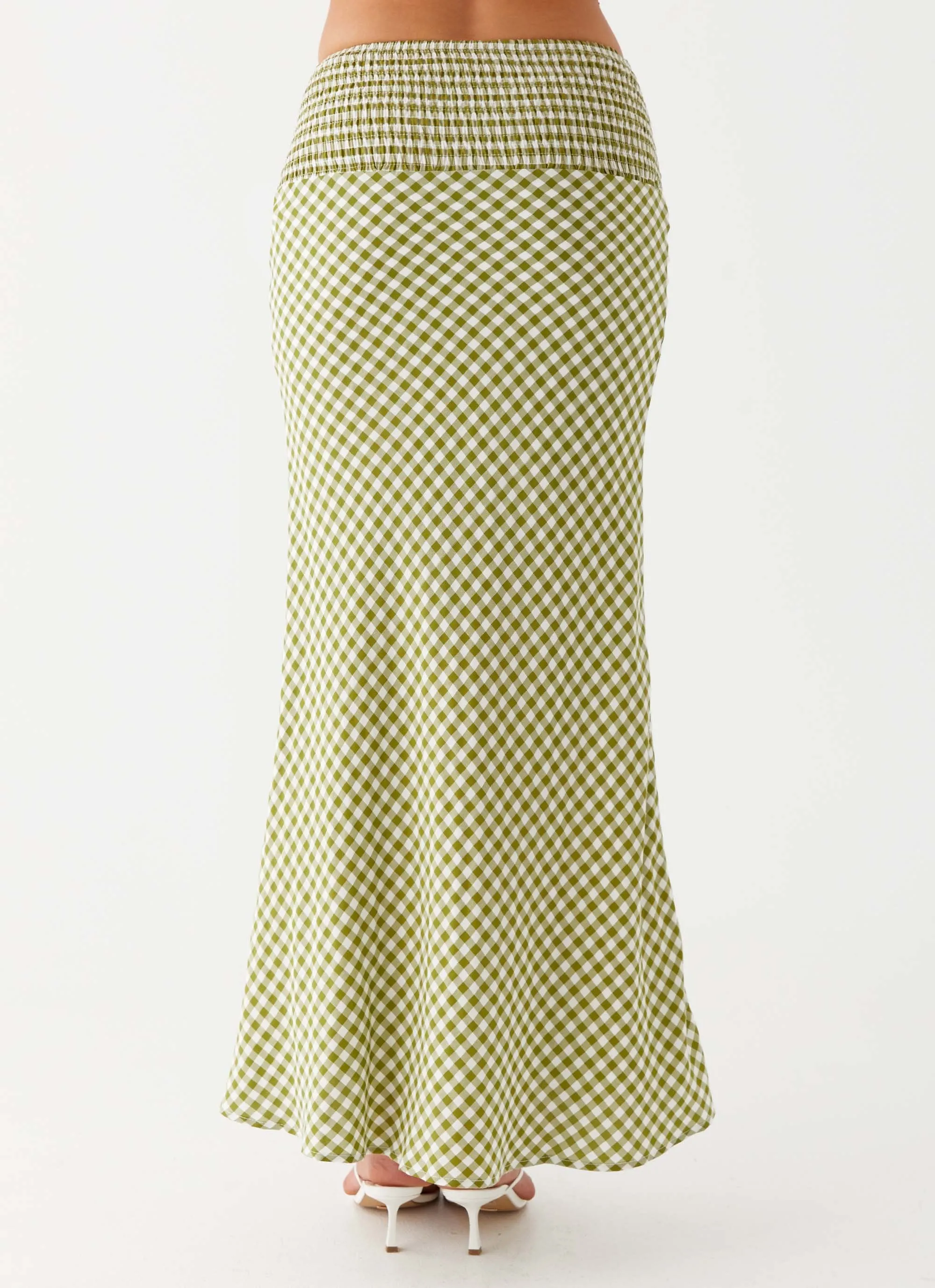 Leilani Maxi Skirt - Khaki Gingham sold by Peppermayo product image thumbnail 4