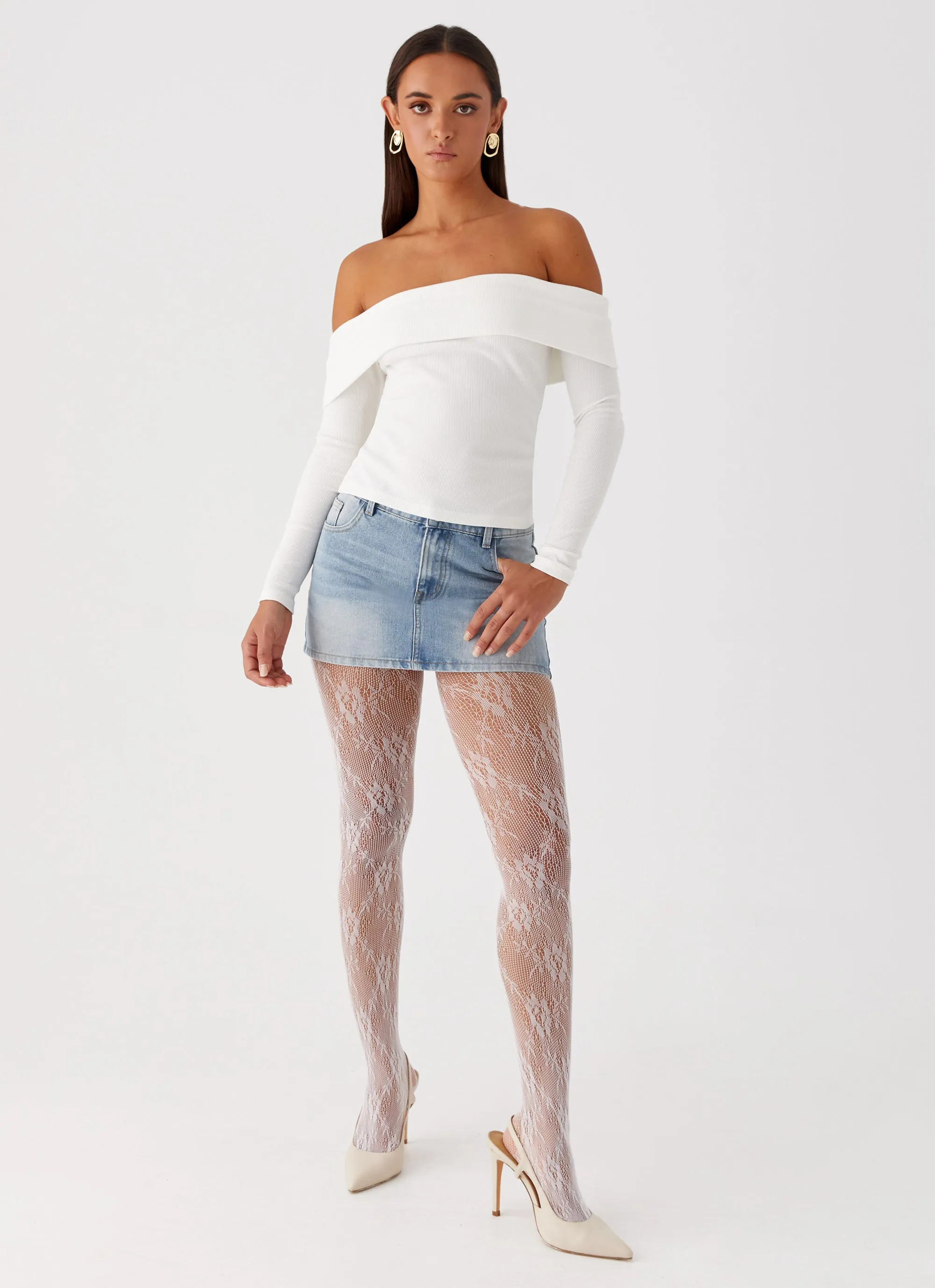Honor Lace Stockings - White sold by Peppermayo product image thumbnail 4