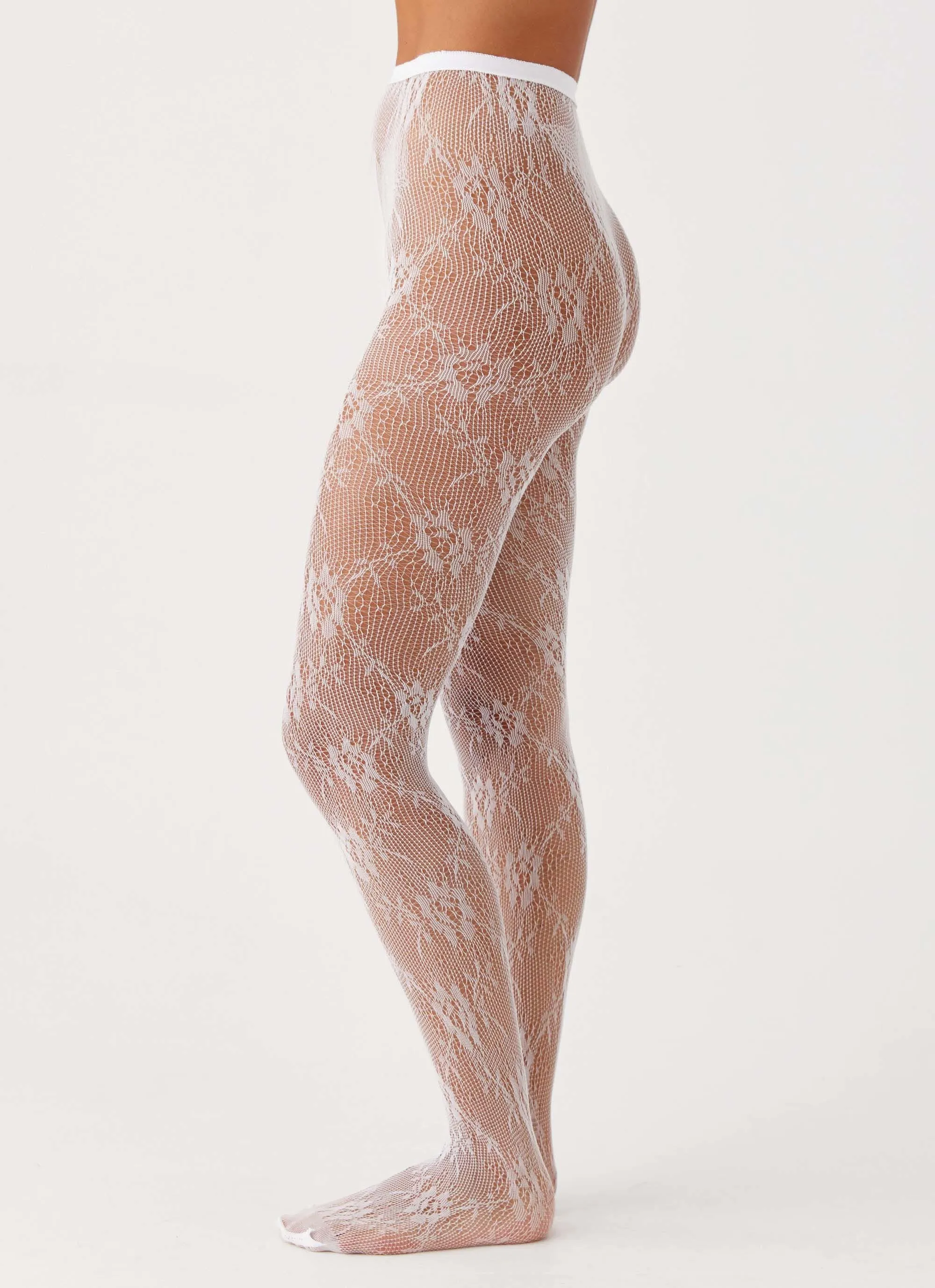 Honor Lace Stockings - White sold by Peppermayo product image thumbnail 2