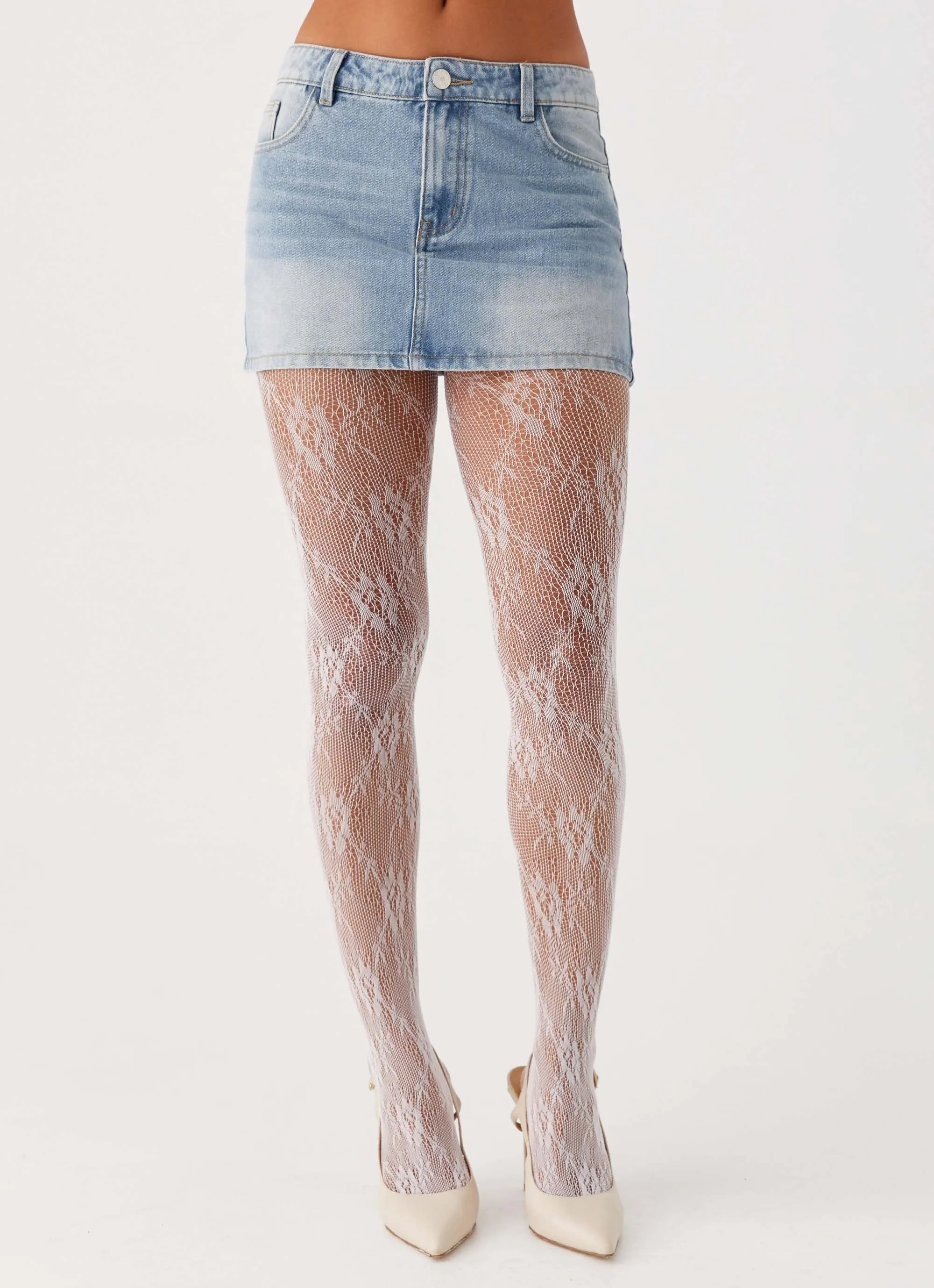 Honor Lace Stockings - White sold by Peppermayo product image thumbnail 3