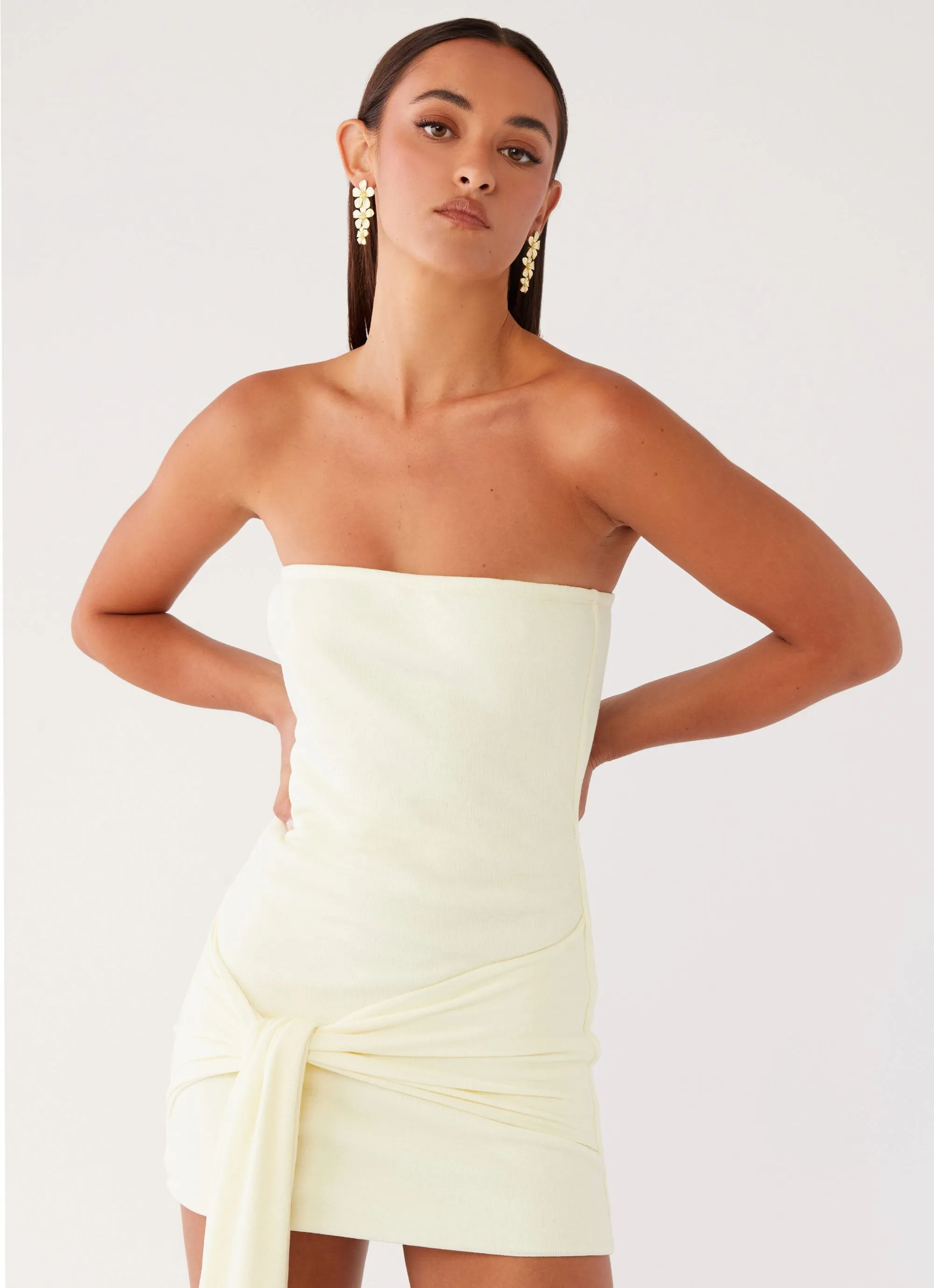 Eternal Gaze Strapless Wrap Mini Dress - Ivory sold by Peppermayo product image thumbnail 5