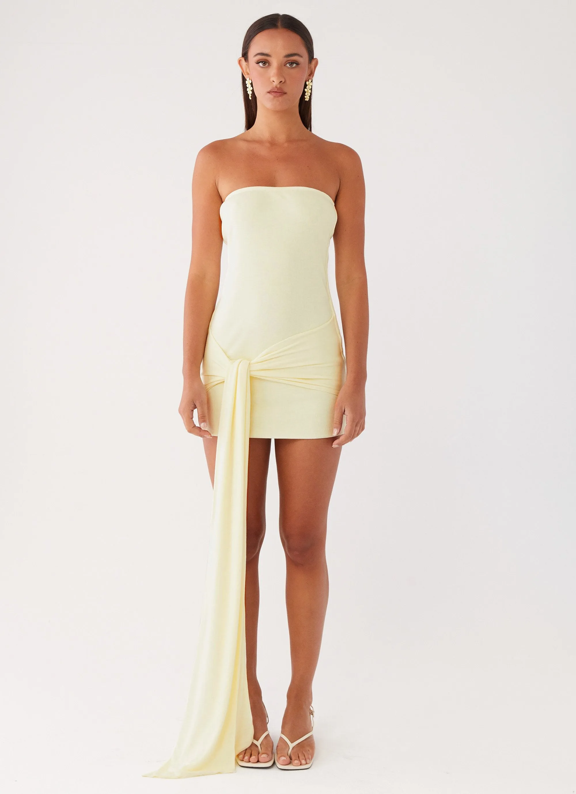 Eternal Gaze Strapless Wrap Mini Dress - Ivory sold by Peppermayo product image thumbnail 2